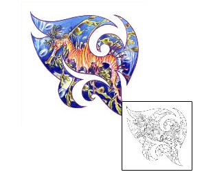 Seahorse Tattoo Marine Life tattoo | JPF-00590