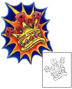 King Tattoo Gambling tattoo | JQF-00005