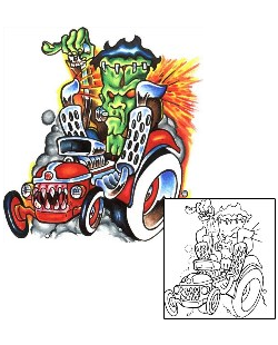 Car Tattoo Horror tattoo | JQF-00055