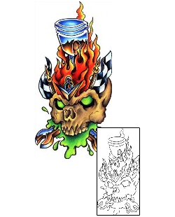 Picture of Skull Fire Racing Tattoo