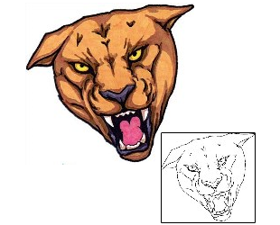 Mountain Lion Tattoo Animal tattoo | JSF-00030