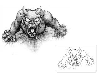 Devil - Demon Tattoo Horror tattoo | JSF-00064
