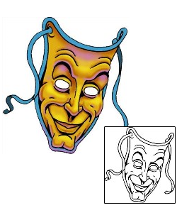 Comedy Tragedy Mask Tattoo Miscellaneous tattoo | JXF-00027