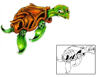Turtle Tattoo Reptiles & Amphibians tattoo | JYF-00094