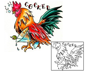 Rooster Tattoo KBF-00009