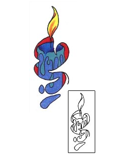 Candle Tattoo Miscellaneous tattoo | KDF-00043