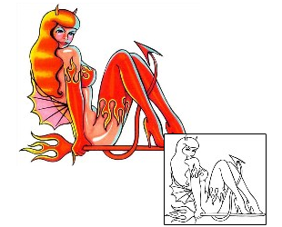 Devil - Demon Tattoo For Women tattoo | KEF-00040