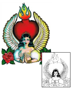 Sacred Heart Tattoo Religious & Spiritual tattoo | KEF-00048