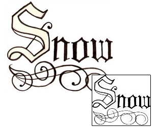 Lettering Tattoo Snow Lettering Tattoo