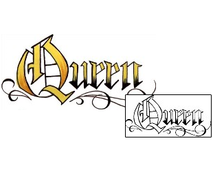 Picture of Queen Lettering Tattoo