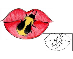 Lip Print Tattoo Insects tattoo | KJF-00037