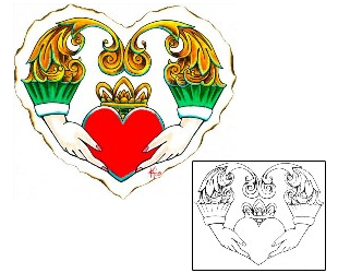 Claddagh Tattoo Religious & Spiritual tattoo | KKF-00019