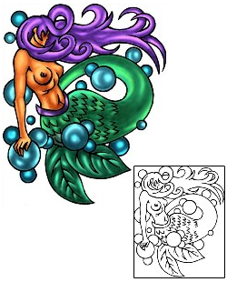 Mermaid Tattoo Mythology tattoo | KLF-00640