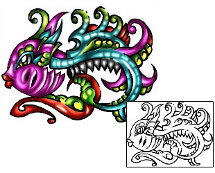 Fish Tattoo Marine Life tattoo | KLF-00859