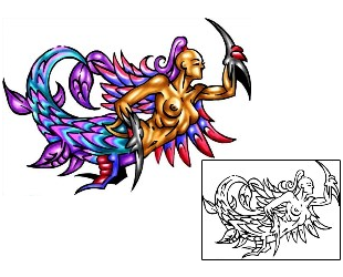 Mermaid Tattoo Mythology tattoo | KLF-00868