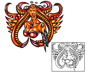 Woman Tattoo Horror tattoo | KLF-00878