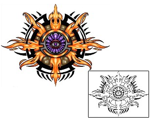 Fire – Flames Tattoo Astronomy tattoo | KLF-01067