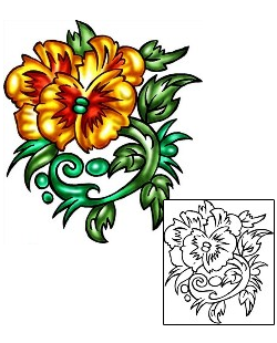 Pansy Tattoo Plant Life tattoo | KLF-01330