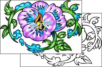 Flower Tattoo pansy-tattoos-kole-klf-01335