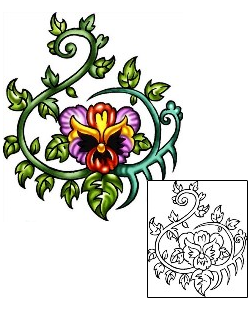 Pansy Tattoo Plant Life tattoo | KLF-01339