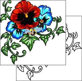 Flower Tattoo pansy-tattoos-kole-klf-01348