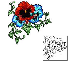 Pansy Tattoo Plant Life tattoo | KLF-01348