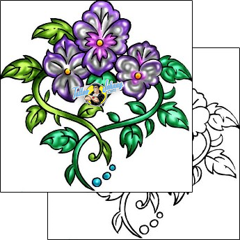 Flower Tattoo pansy-tattoos-kole-klf-01350