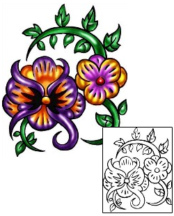 Pansy Tattoo Plant Life tattoo | KLF-01354