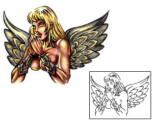 Angel Tattoo Religious & Spiritual tattoo | KLF-01766