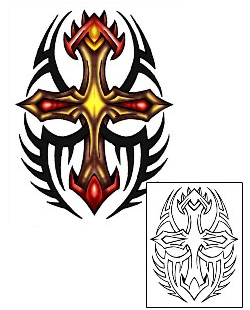 Cross Tattoo Religious & Spiritual tattoo | KLF-01827