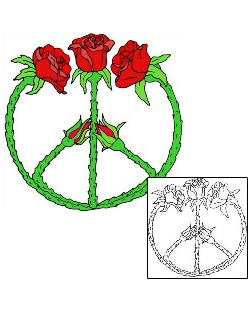 Peace Symbol Tattoo Plant Life tattoo | KMF-00033