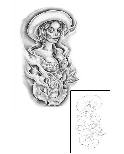 Woman Tattoo Day of the Dead tattoo | KOF-00008