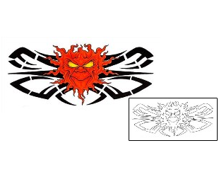 Sun Tattoo Specific Body Parts tattoo | KSF-00003