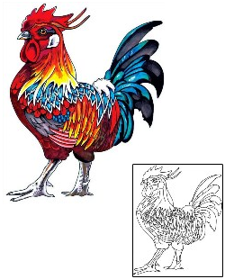 Rooster Tattoo For Women tattoo | KVF-00024