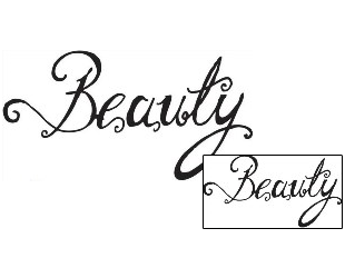 Black Ink Tattoo Beauty Lettering Tattoo