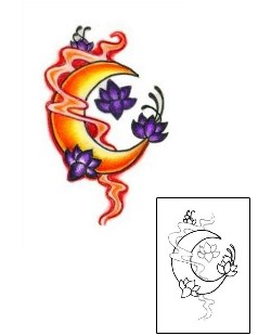 Moon Tattoo Plant Life tattoo | L1F-00069