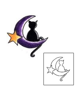 Cat Tattoo Astronomy tattoo | L1F-00156