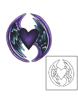 Picture of Purple Winged Heart Tattoo