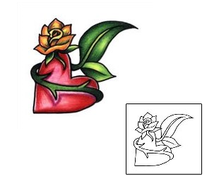 Heart Tattoo Plant Life tattoo | L1F-00199