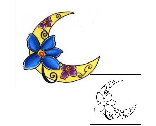 Moon Tattoo Plant Life tattoo | L1F-00240