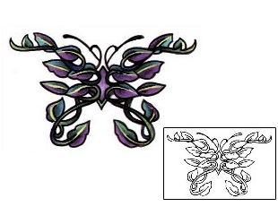 Specific Body Parts Tattoo Leafy Butterfly Tattoo