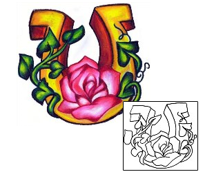 Horseshoe Tattoo Plant Life tattoo | L1F-00537