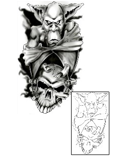 Skull Tattoo Horror tattoo | LDF-00035