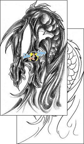Horror Tattoo fantasy-dragon-tattoos-low-life-lff-00309