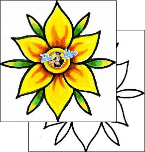 Flower Tattoo plant-life-flowers-tattoos-levi-greenacres-lgf-00019
