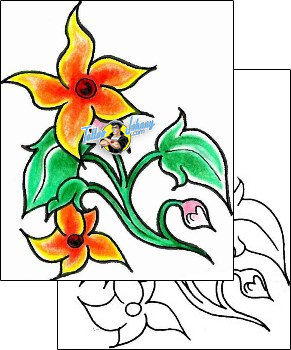 Flower Tattoo plant-life-flowers-tattoos-levi-greenacres-lgf-00031