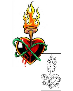 Sacred Heart Tattoo Religious & Spiritual tattoo | LGF-00056