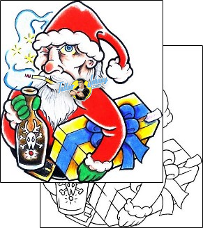 Cartoon Tattoo santa-tattoos-levi-greenacres-lgf-00077