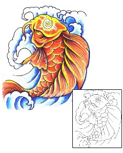 Koi Tattoo Marine Life tattoo | LGF-00088