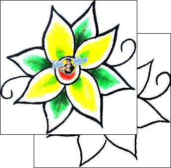 Flower Tattoo plant-life-flowers-tattoos-levi-greenacres-lgf-00097